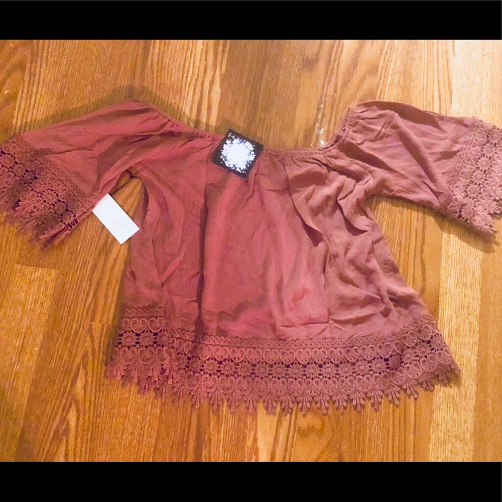 ONE LEFT❗️DUSTY ROSE OFF THE SHOULDER TOP